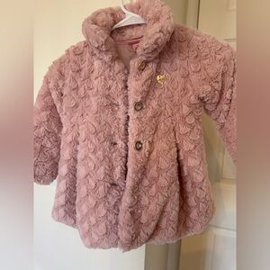 Juicy Couture Kids Pink Plush Puffer Jacket